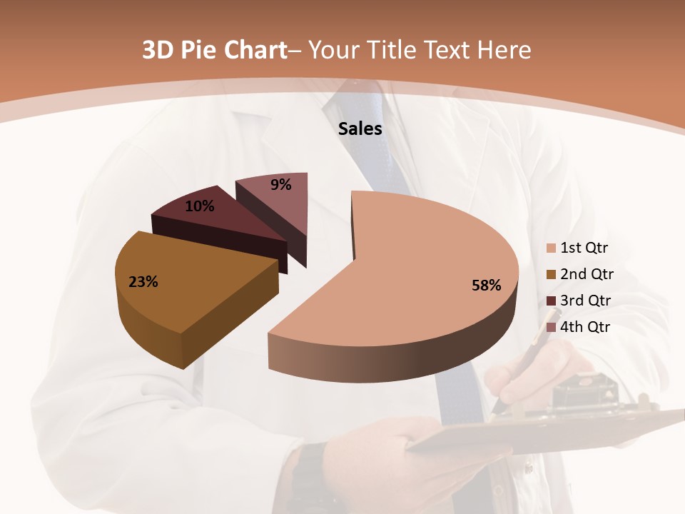 A Man In A Lab Coat Writing On A Clipboard PowerPoint Template