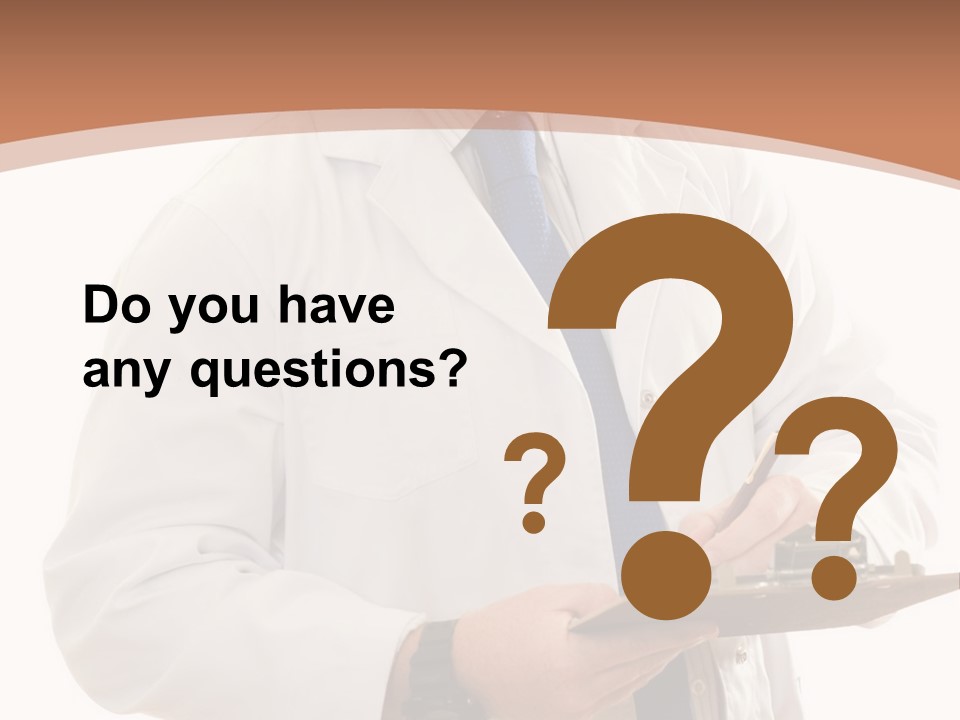 A Man In A Lab Coat Writing On A Clipboard PowerPoint Template