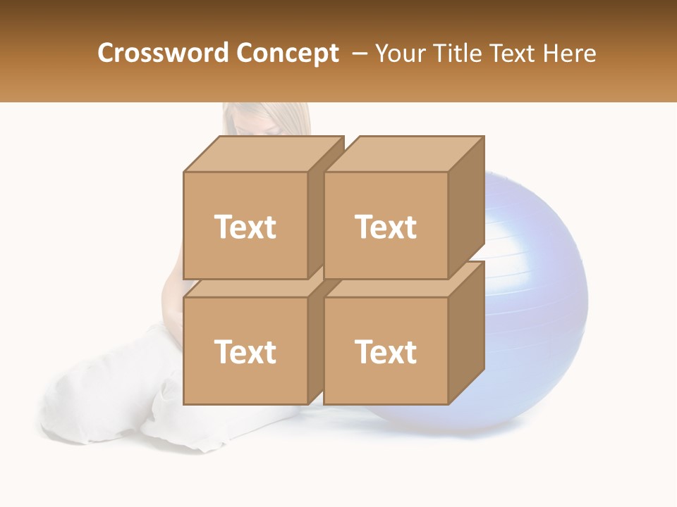 A Pregnant Woman Sitting On A Blue Exercise Ball PowerPoint Template