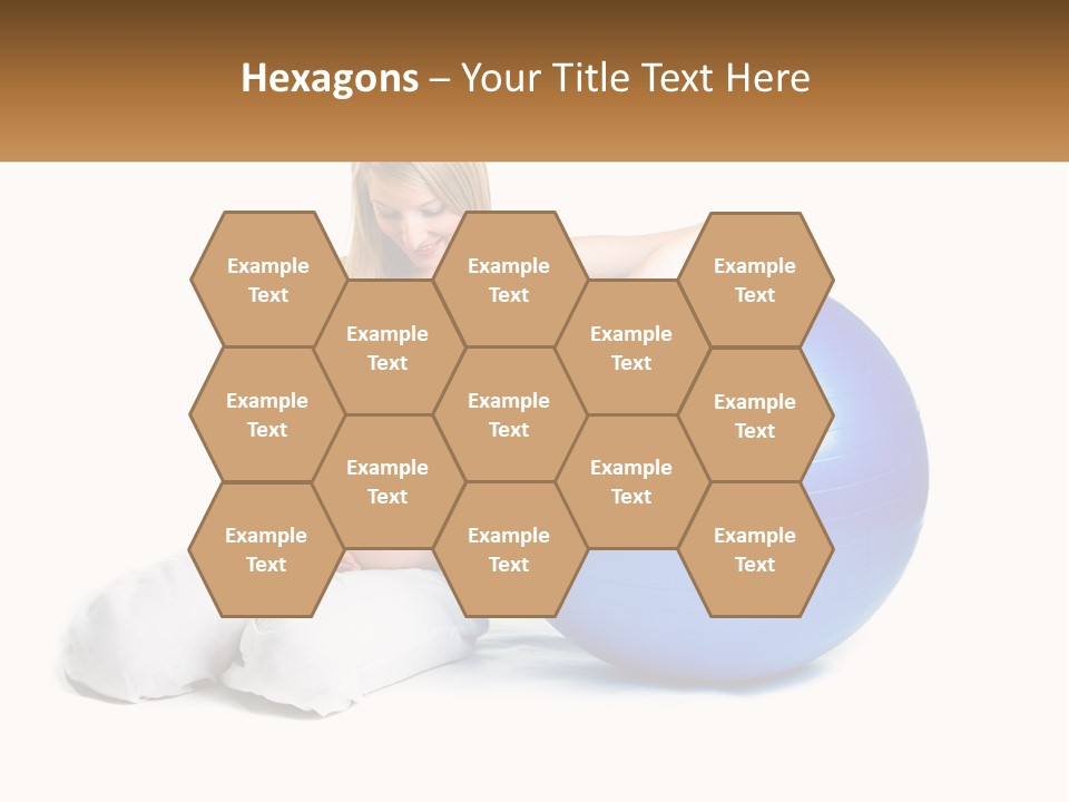 A Pregnant Woman Sitting On A Blue Exercise Ball PowerPoint Template