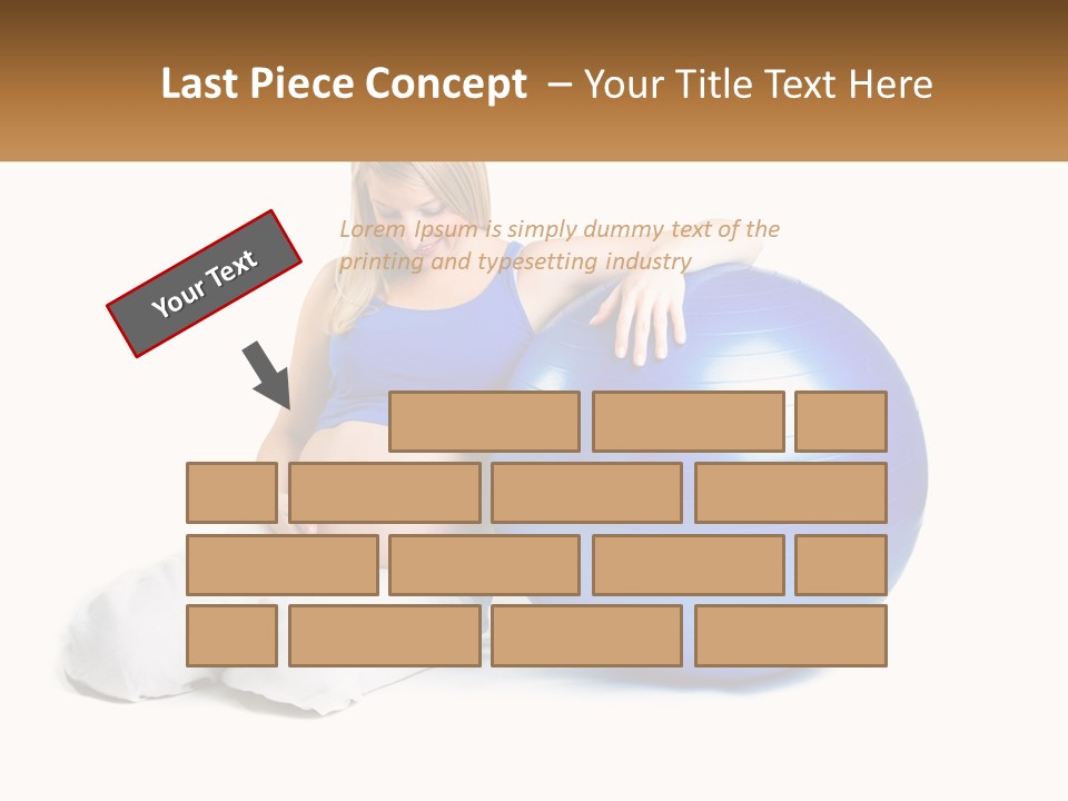 A Pregnant Woman Sitting On A Blue Exercise Ball PowerPoint Template