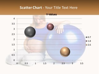 A Pregnant Woman Sitting On A Blue Exercise Ball PowerPoint Template