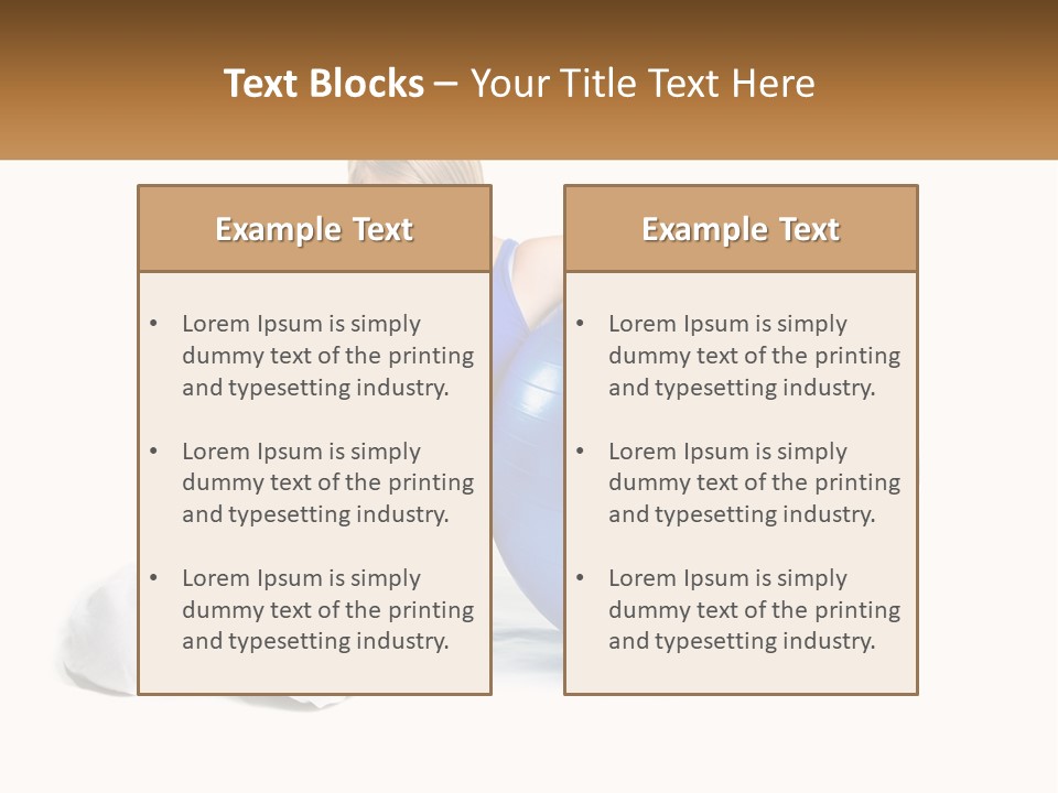 A Pregnant Woman Sitting On A Blue Exercise Ball PowerPoint Template