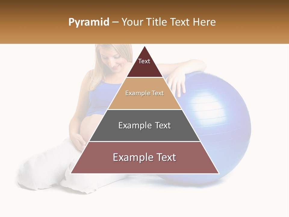 A Pregnant Woman Sitting On A Blue Exercise Ball PowerPoint Template