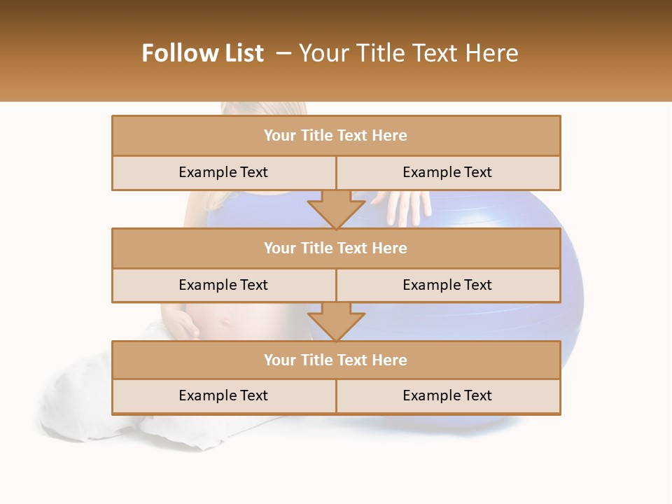 A Pregnant Woman Sitting On A Blue Exercise Ball PowerPoint Template
