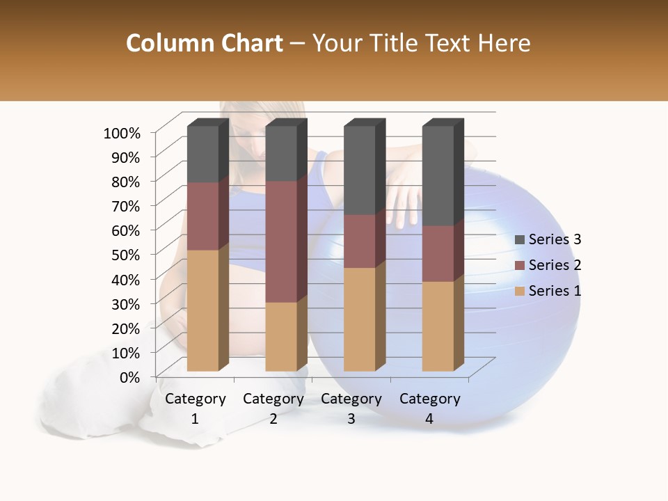 A Pregnant Woman Sitting On A Blue Exercise Ball PowerPoint Template