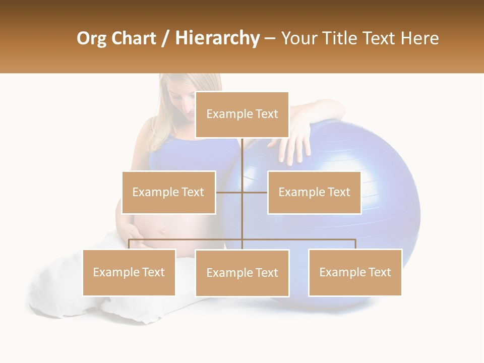 A Pregnant Woman Sitting On A Blue Exercise Ball PowerPoint Template