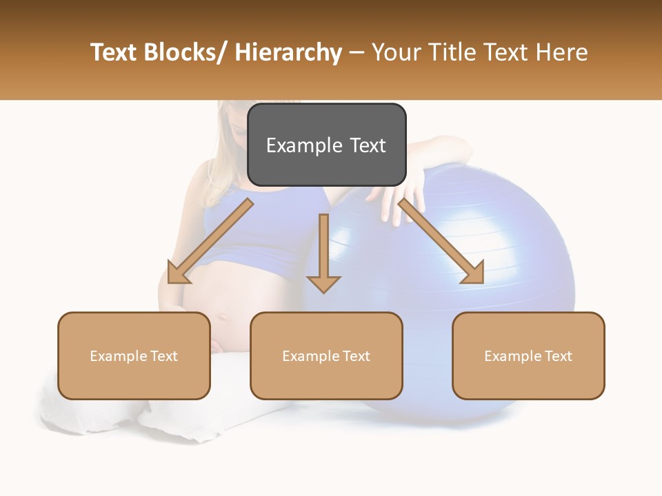 A Pregnant Woman Sitting On A Blue Exercise Ball PowerPoint Template
