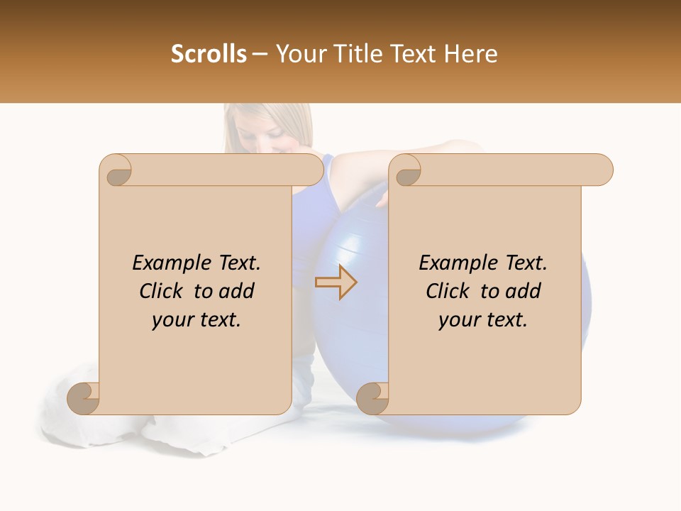 A Pregnant Woman Sitting On A Blue Exercise Ball PowerPoint Template