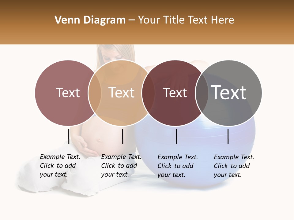 A Pregnant Woman Sitting On A Blue Exercise Ball PowerPoint Template