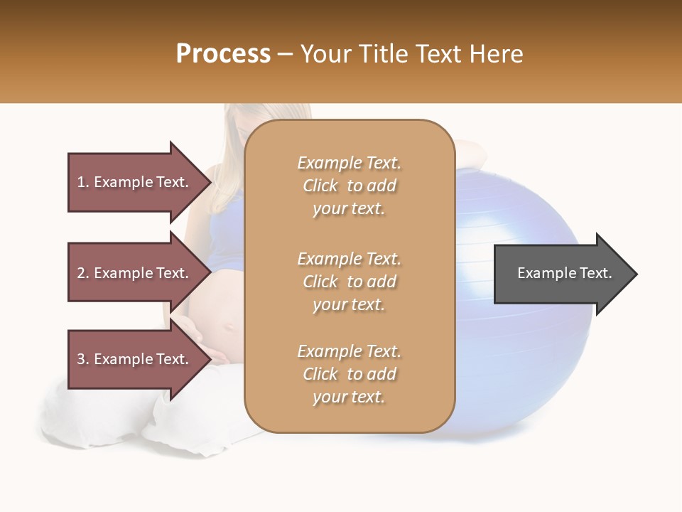 A Pregnant Woman Sitting On A Blue Exercise Ball PowerPoint Template