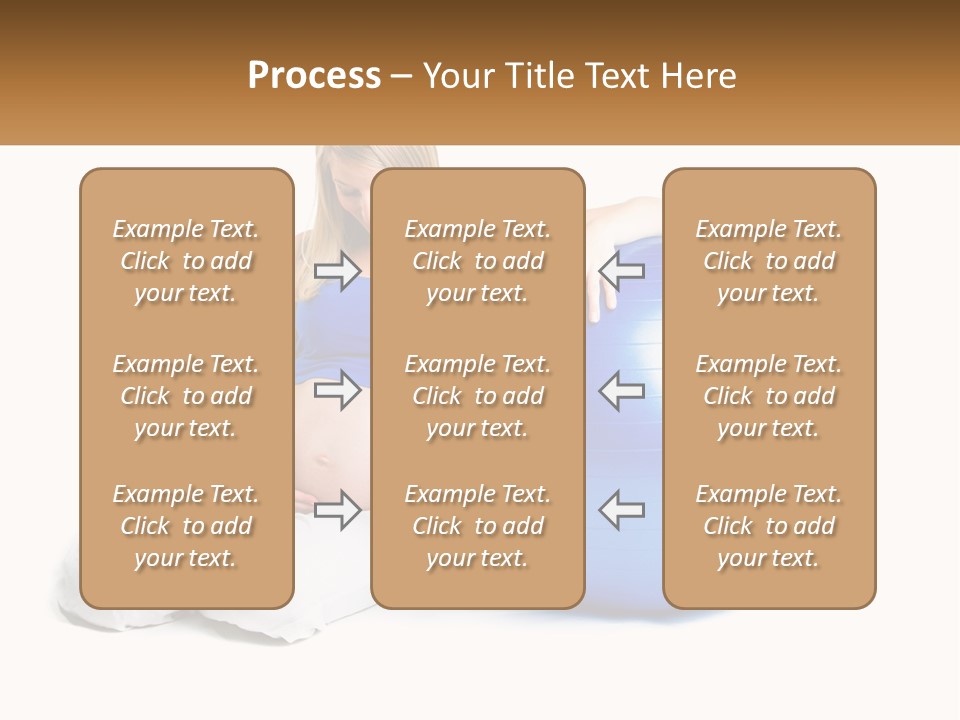 A Pregnant Woman Sitting On A Blue Exercise Ball PowerPoint Template