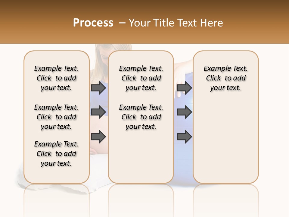 A Pregnant Woman Sitting On A Blue Exercise Ball PowerPoint Template