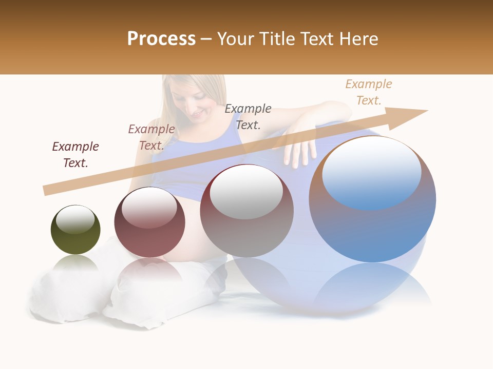 A Pregnant Woman Sitting On A Blue Exercise Ball PowerPoint Template