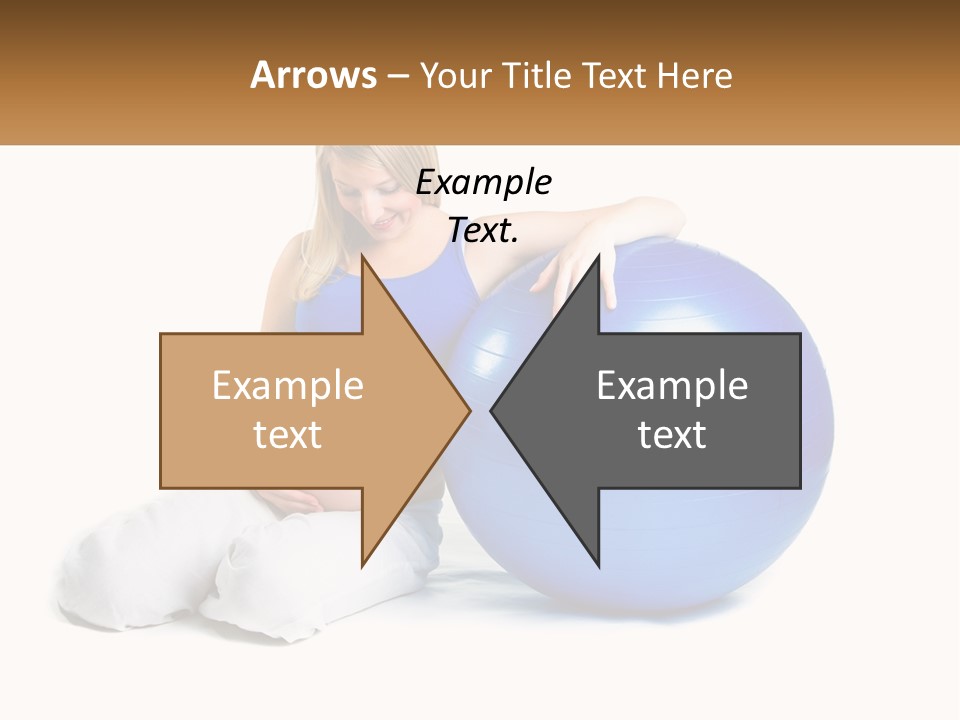 A Pregnant Woman Sitting On A Blue Exercise Ball PowerPoint Template