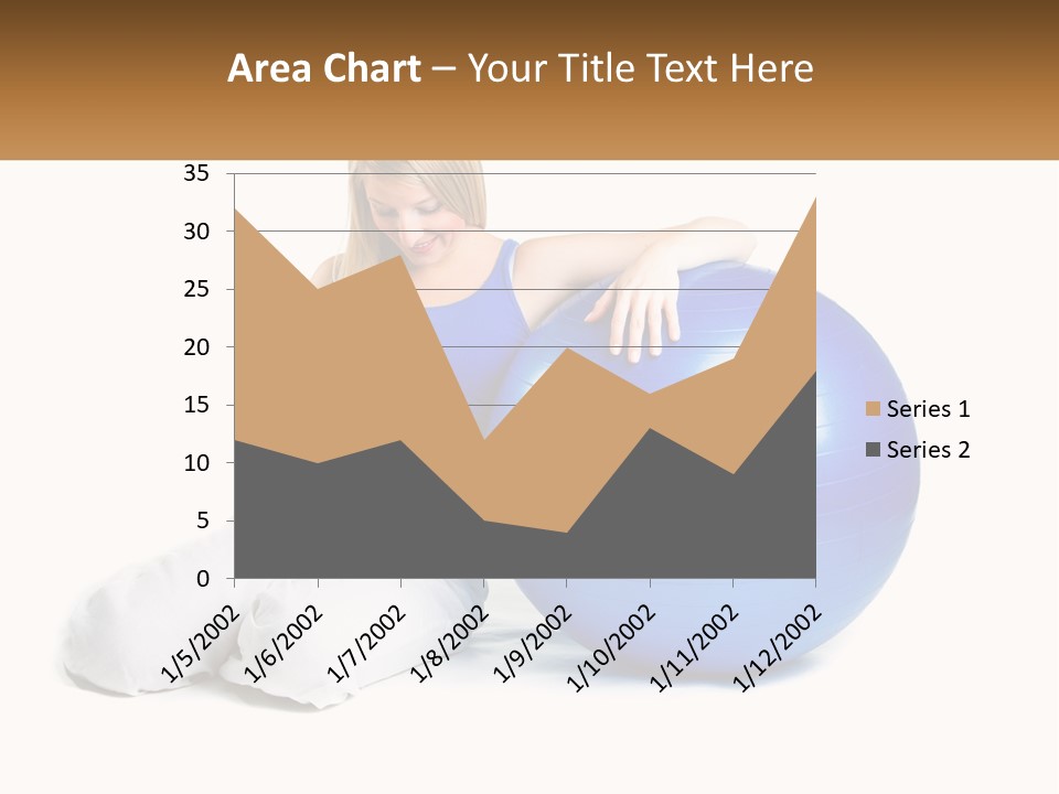 A Pregnant Woman Sitting On A Blue Exercise Ball PowerPoint Template