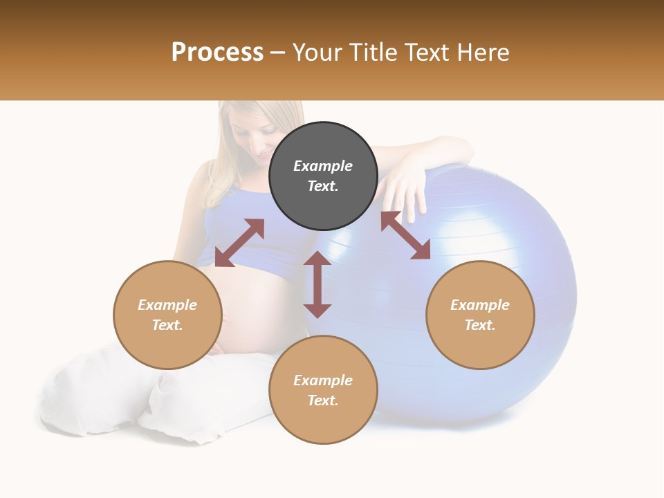 A Pregnant Woman Sitting On A Blue Exercise Ball PowerPoint Template