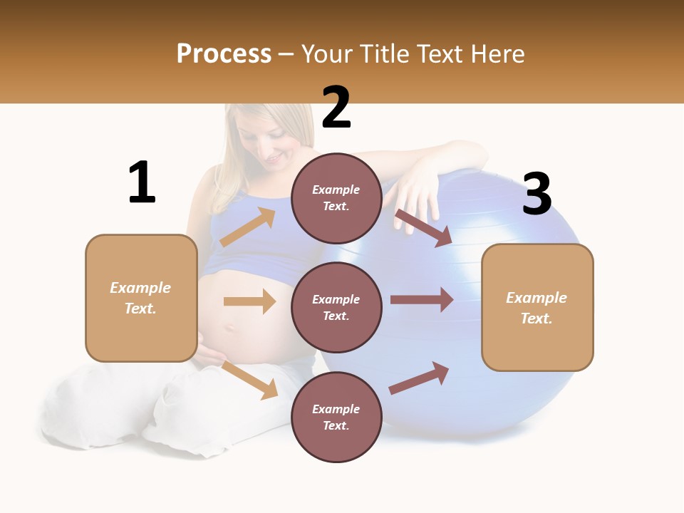 A Pregnant Woman Sitting On A Blue Exercise Ball PowerPoint Template