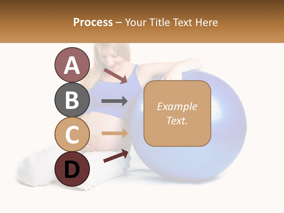 A Pregnant Woman Sitting On A Blue Exercise Ball PowerPoint Template