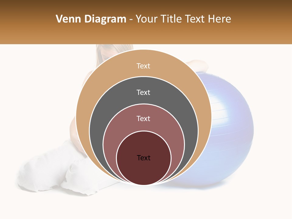 A Pregnant Woman Sitting On A Blue Exercise Ball PowerPoint Template