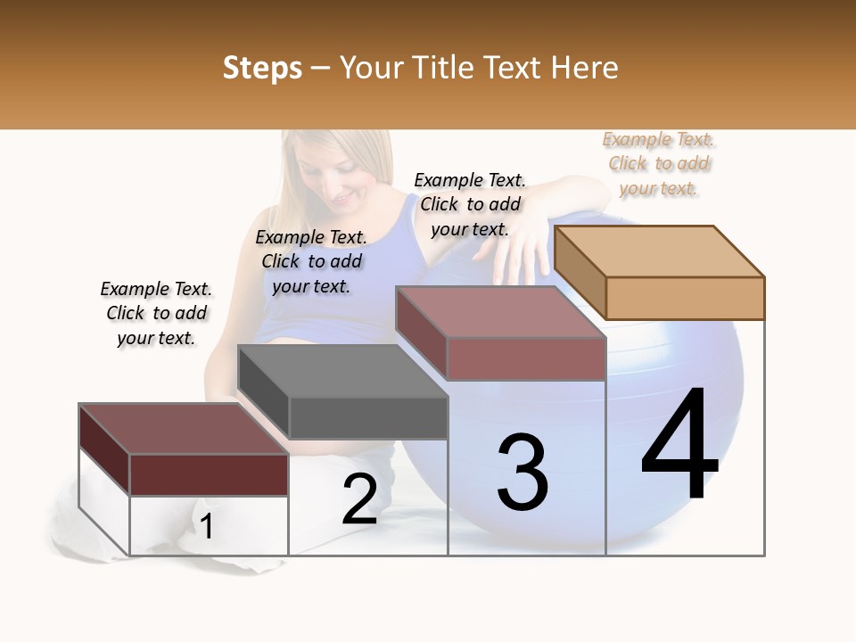 A Pregnant Woman Sitting On A Blue Exercise Ball PowerPoint Template