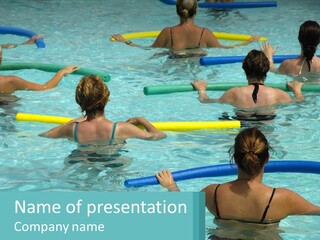 A Group Of People In A Swimming Pool PowerPoint Template