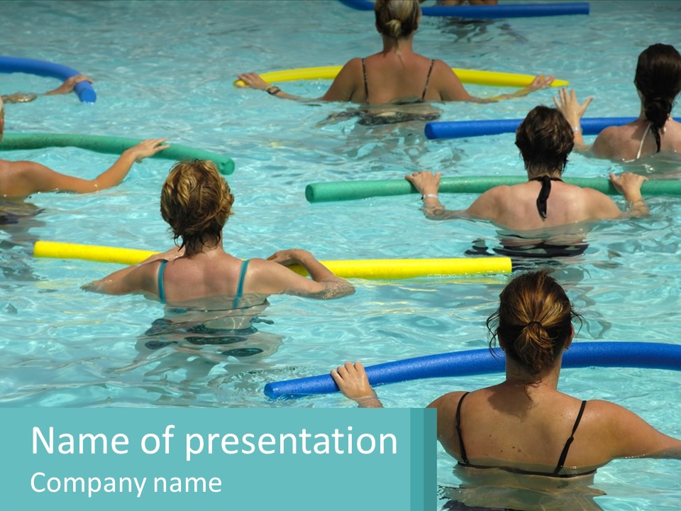 A Group Of People In A Swimming Pool PowerPoint Template