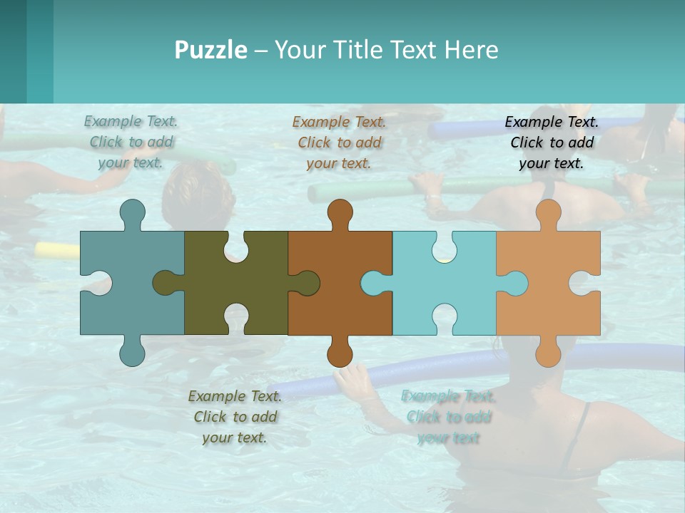 A Group Of People In A Swimming Pool PowerPoint Template