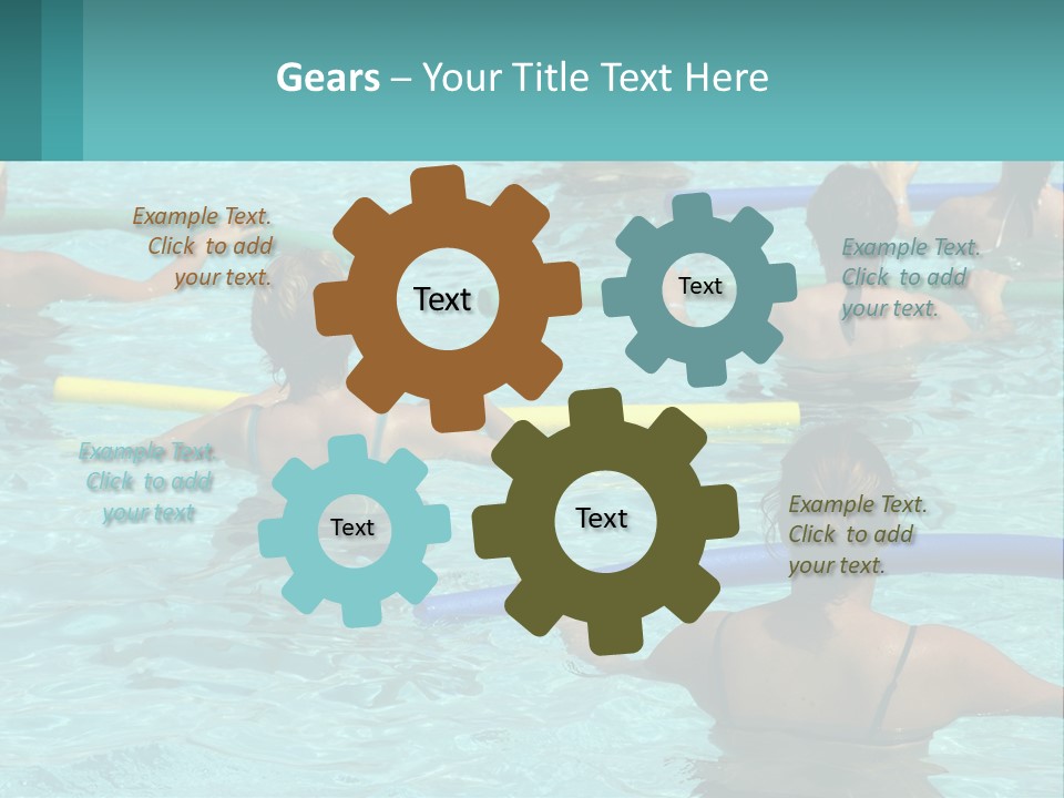 A Group Of People In A Swimming Pool PowerPoint Template