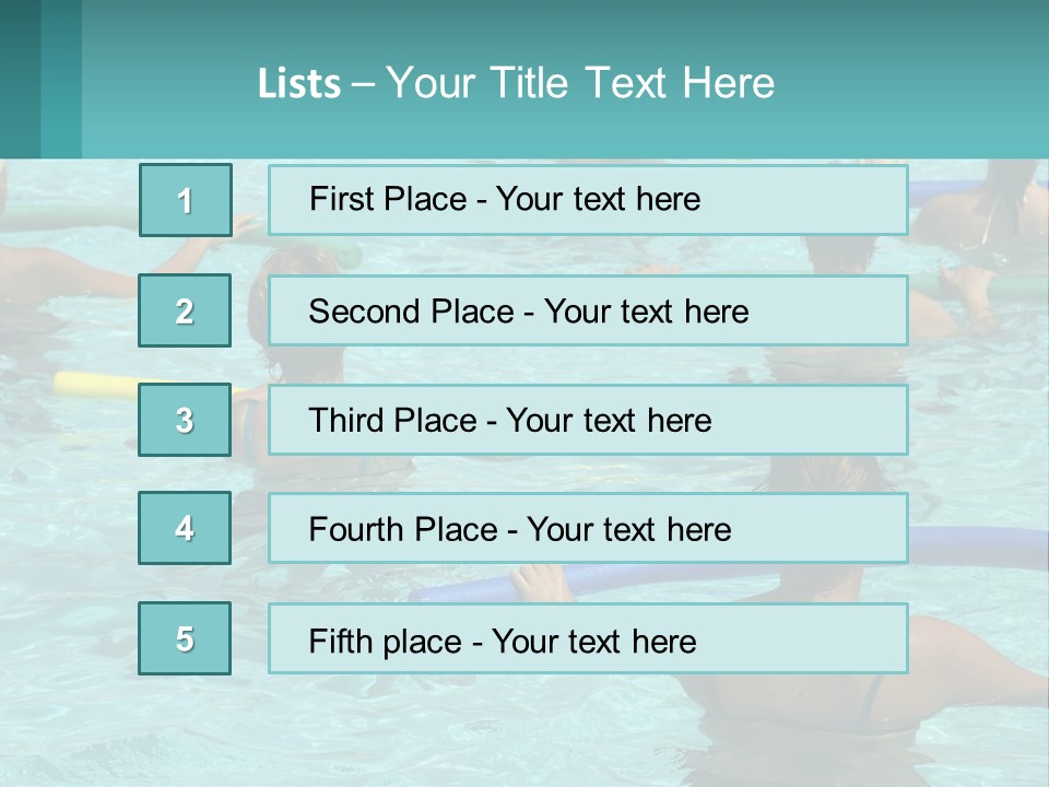 A Group Of People In A Swimming Pool PowerPoint Template