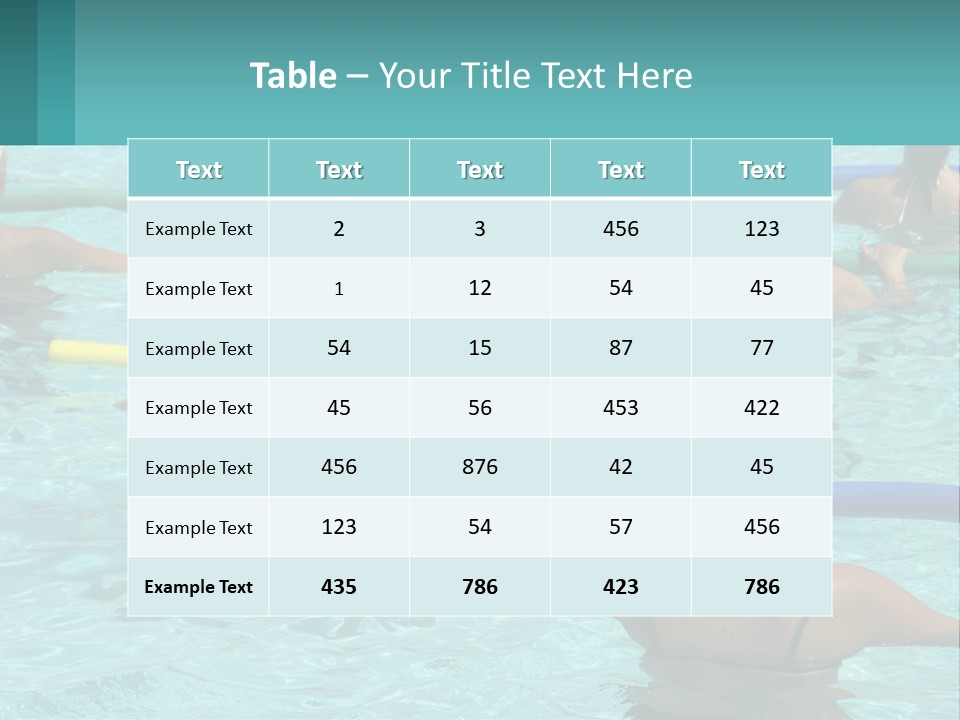 A Group Of People In A Swimming Pool PowerPoint Template