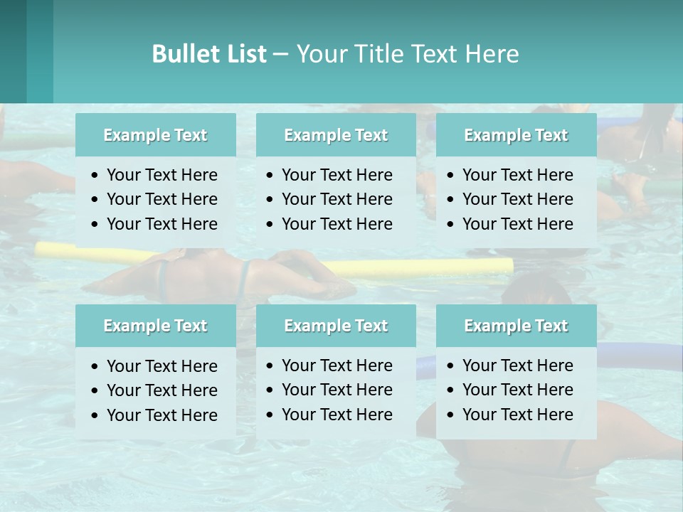 A Group Of People In A Swimming Pool PowerPoint Template