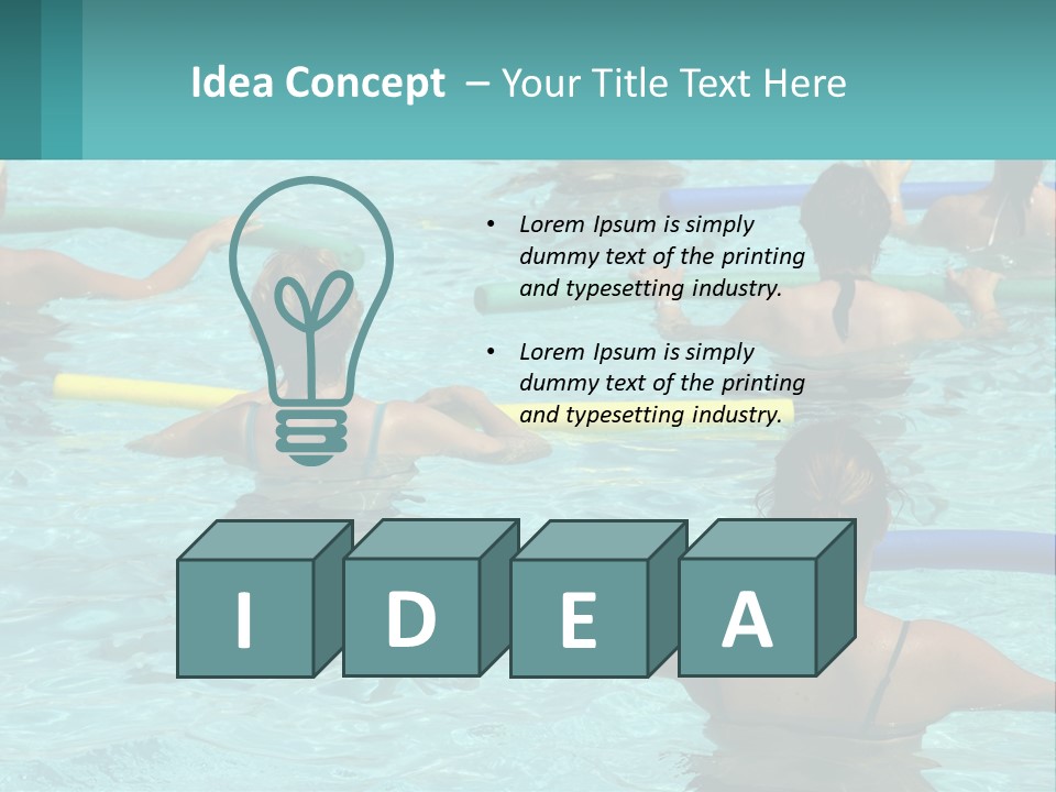 A Group Of People In A Swimming Pool PowerPoint Template