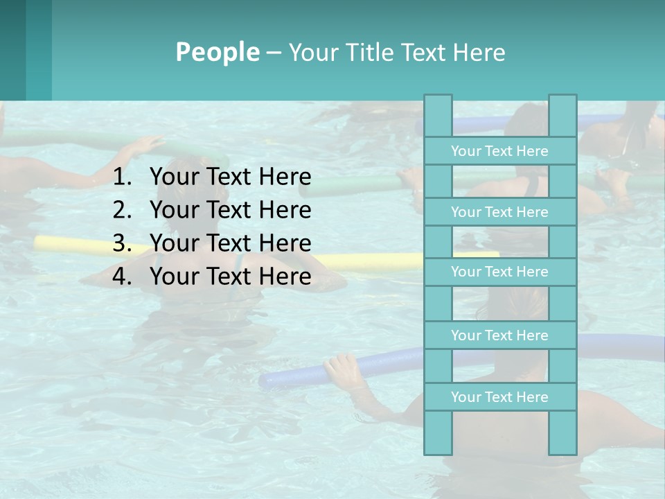A Group Of People In A Swimming Pool PowerPoint Template