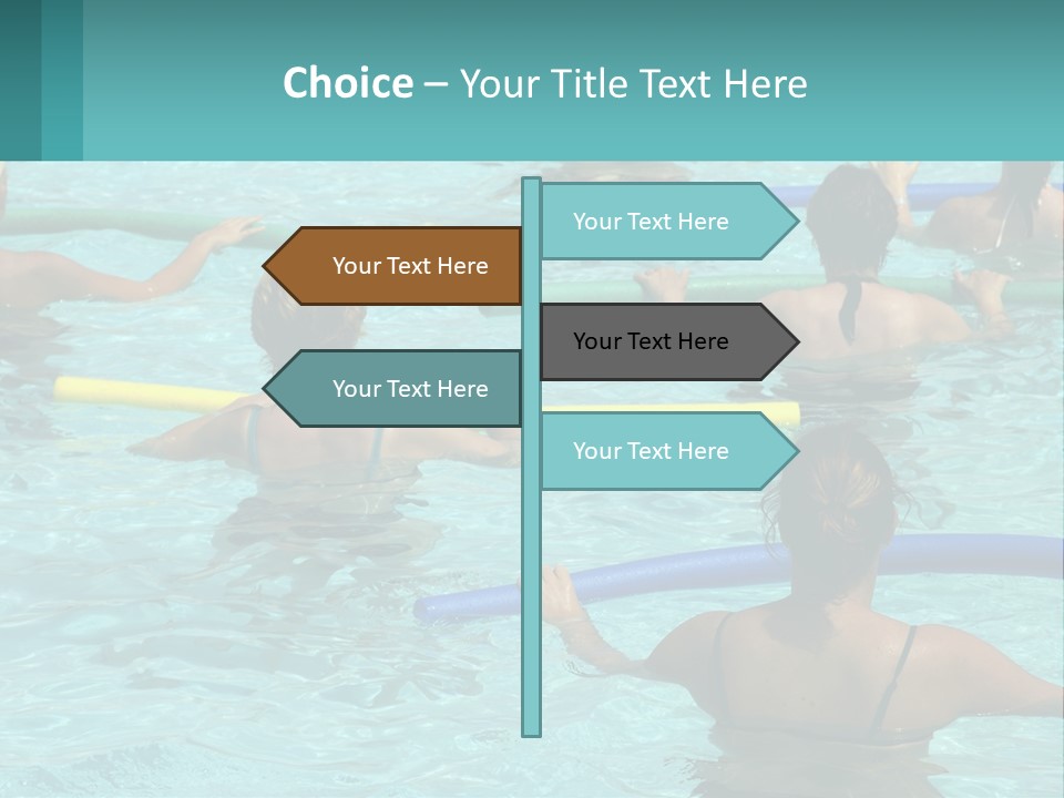 A Group Of People In A Swimming Pool PowerPoint Template