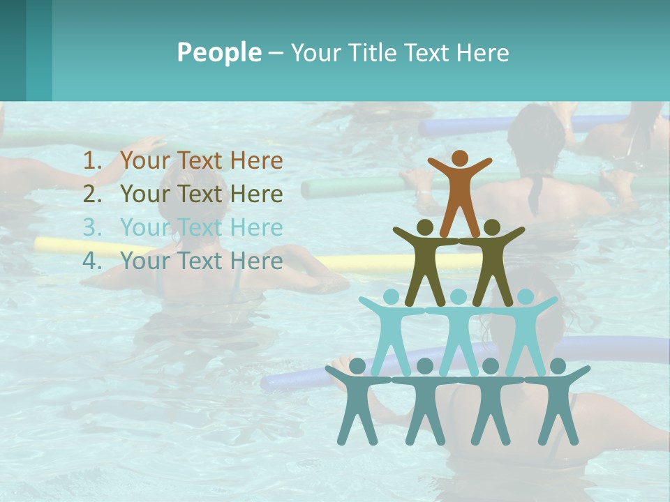 A Group Of People In A Swimming Pool PowerPoint Template