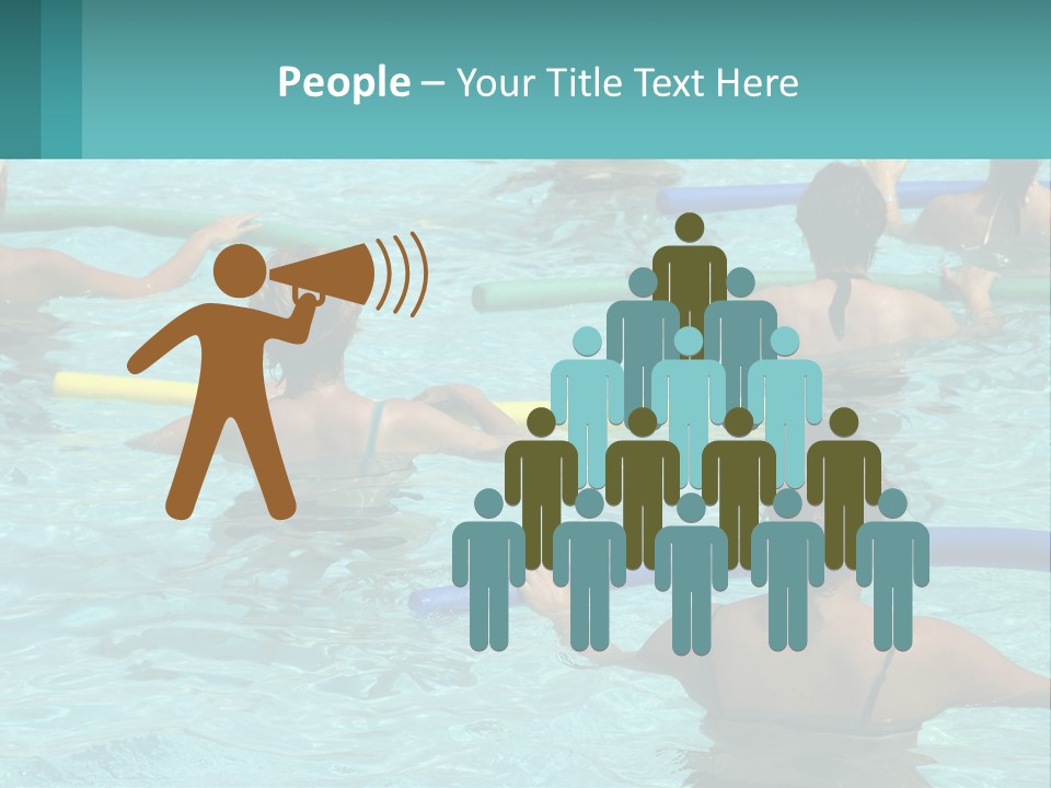 A Group Of People In A Swimming Pool PowerPoint Template