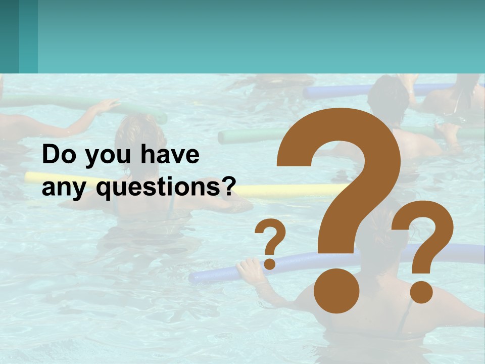 A Group Of People In A Swimming Pool PowerPoint Template