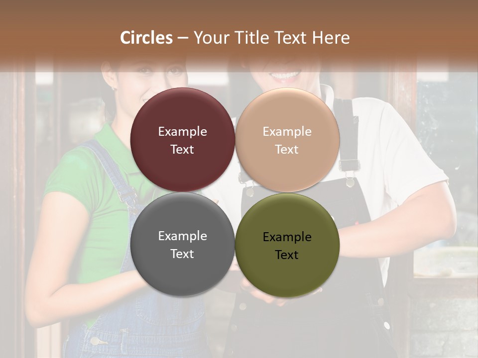 A Man And A Woman Are Holding A Bottle PowerPoint Template