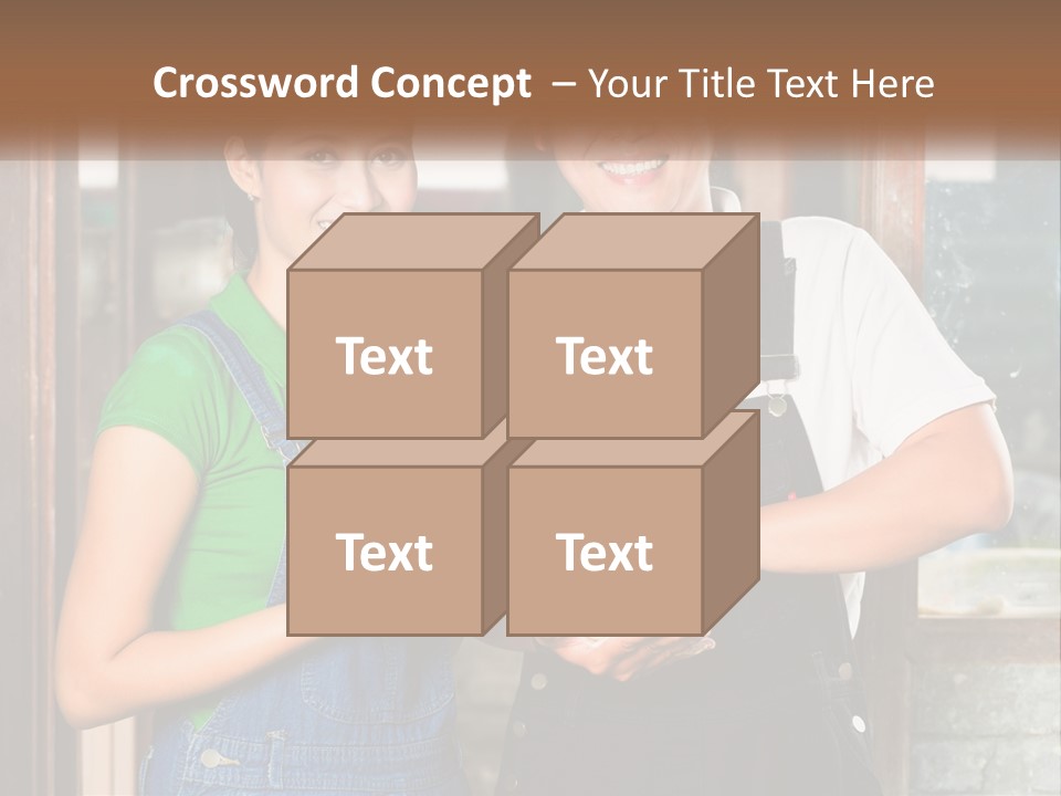 A Man And A Woman Are Holding A Bottle PowerPoint Template