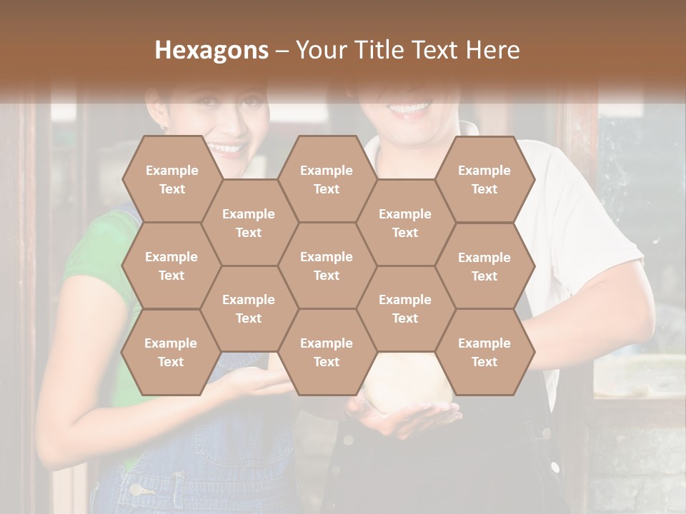 A Man And A Woman Are Holding A Bottle PowerPoint Template