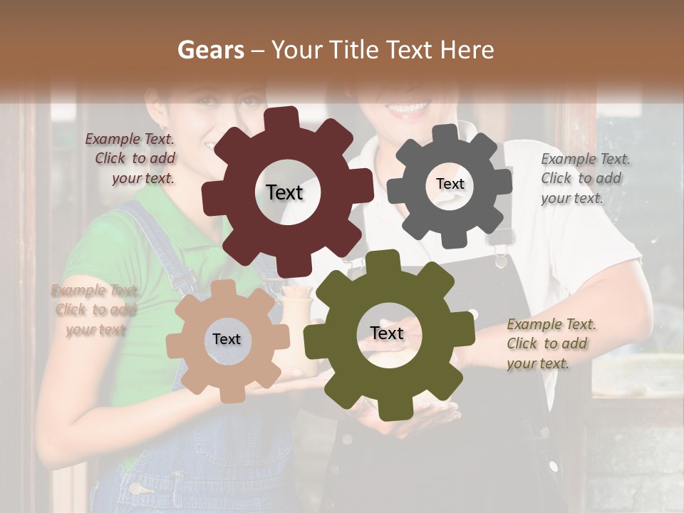 A Man And A Woman Are Holding A Bottle PowerPoint Template