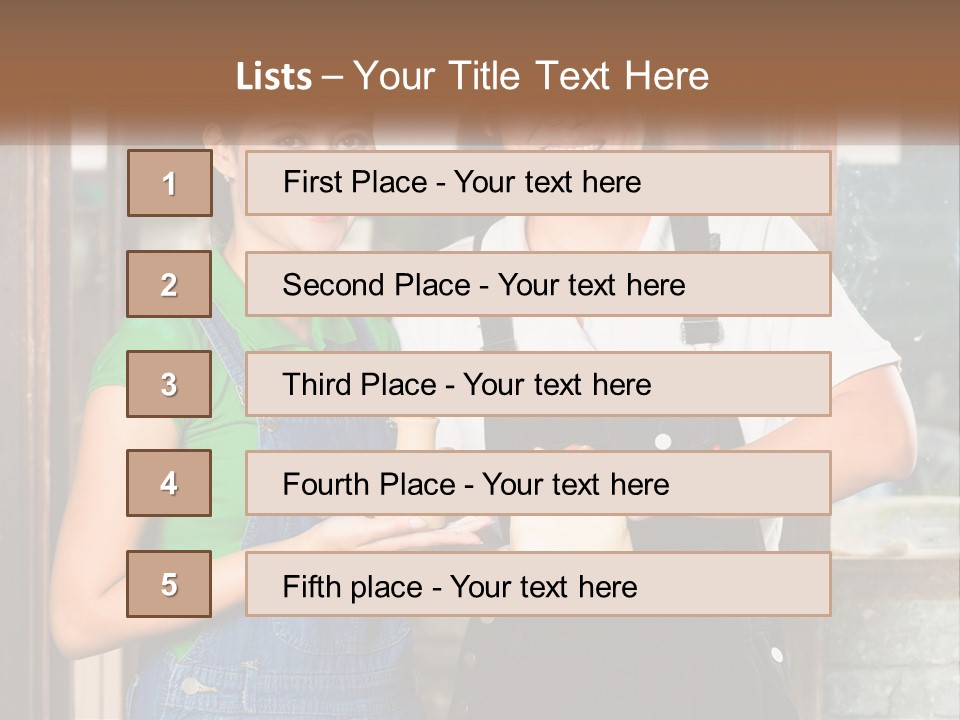 A Man And A Woman Are Holding A Bottle PowerPoint Template