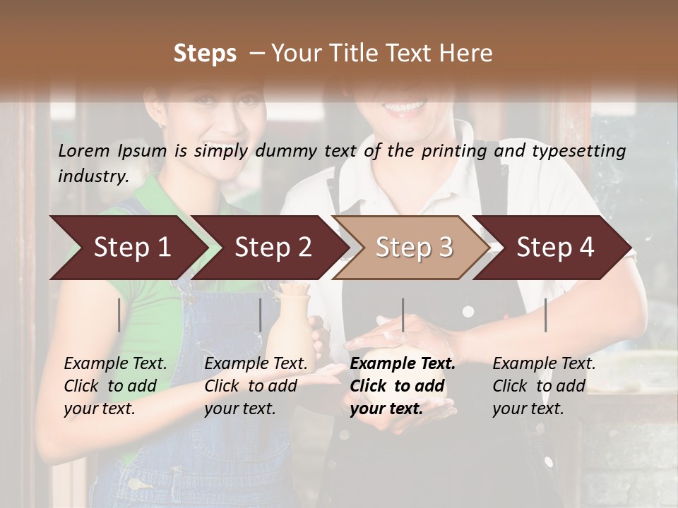 A Man And A Woman Are Holding A Bottle PowerPoint Template