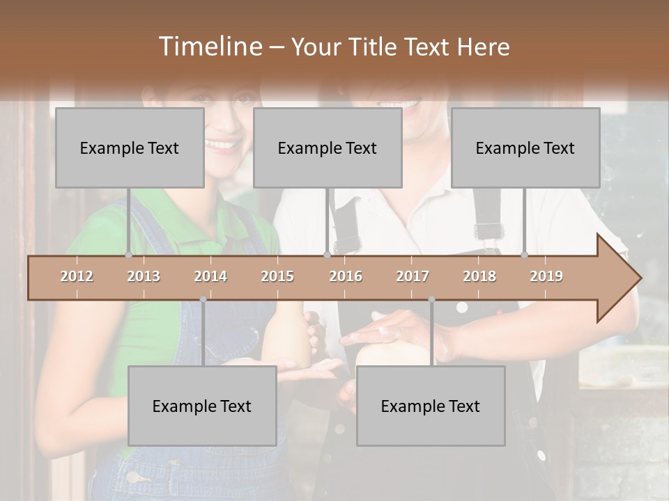 A Man And A Woman Are Holding A Bottle PowerPoint Template