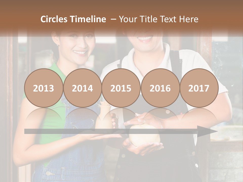 A Man And A Woman Are Holding A Bottle PowerPoint Template