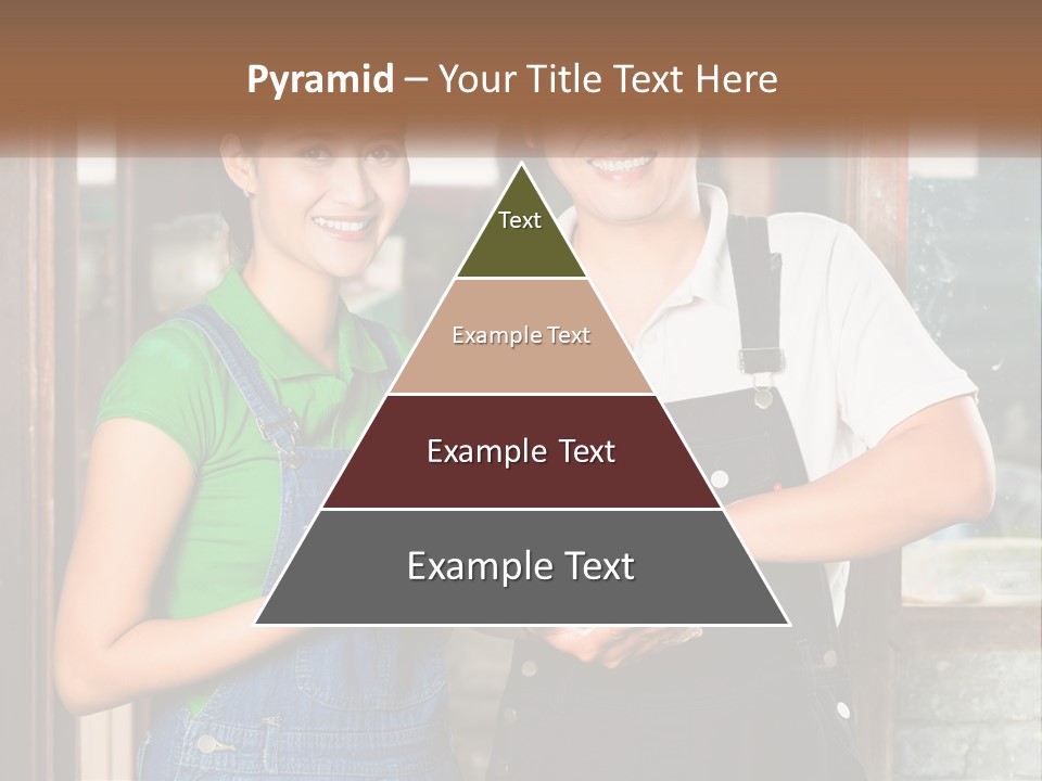 A Man And A Woman Are Holding A Bottle PowerPoint Template