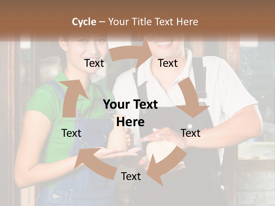 A Man And A Woman Are Holding A Bottle PowerPoint Template