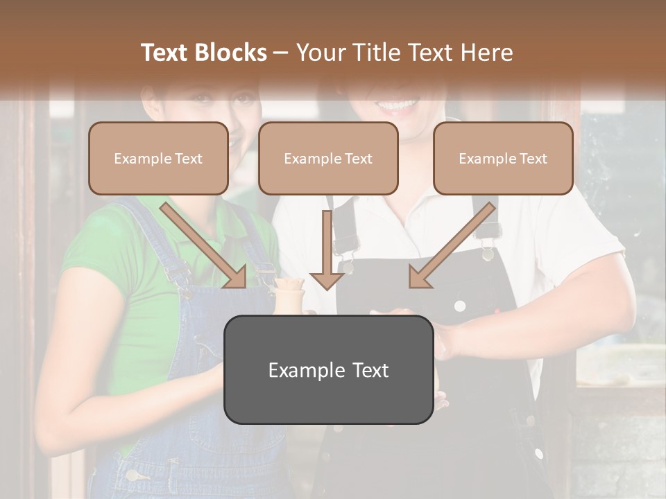 A Man And A Woman Are Holding A Bottle PowerPoint Template