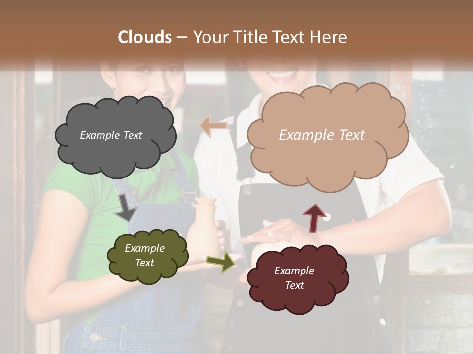 A Man And A Woman Are Holding A Bottle PowerPoint Template